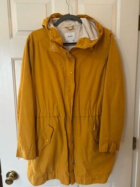 Old Navy Mustard Yellow Hooded Utility Jacket